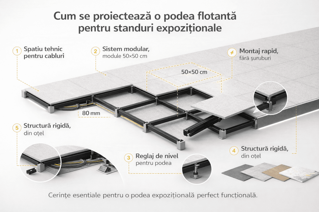 podea flotantă stand expo